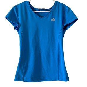 Blue Adidas short sleeve athletic t shirt